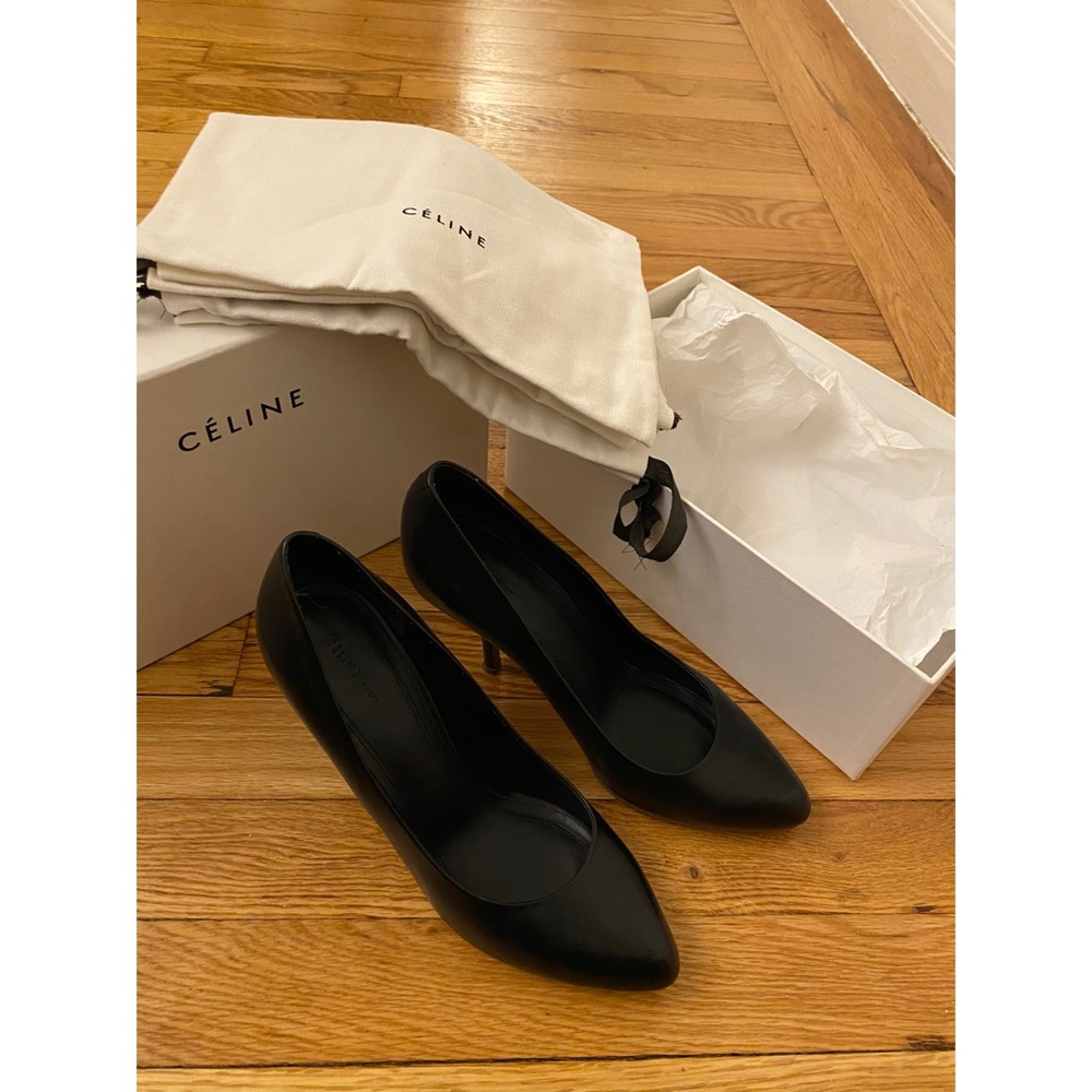 Celine black matte pump with inverted heel